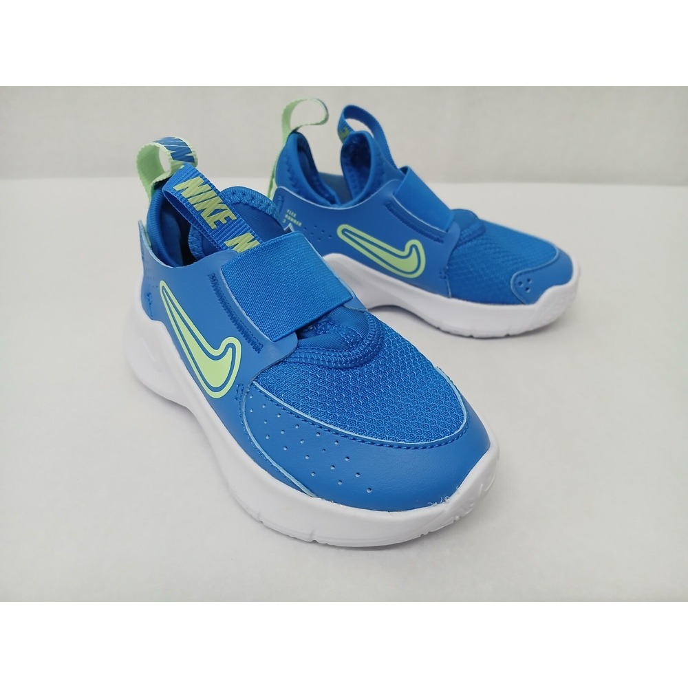 Nike Toddler Flex Runner Preschool Shoes‎ FN1449-400 Photo Blue Vapor Green Sz 8
